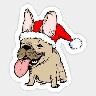 French Bulldog Christmas Cartoon Frenchie Holiday Sticker